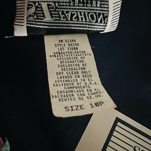 S.L Fashions Vintage Collared Button Down Maxi Dress Size 10 Petite NWT Navy - Picture 4 of 9